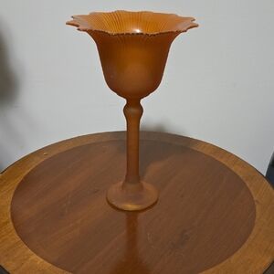 Elegant Amber Glass Goblet